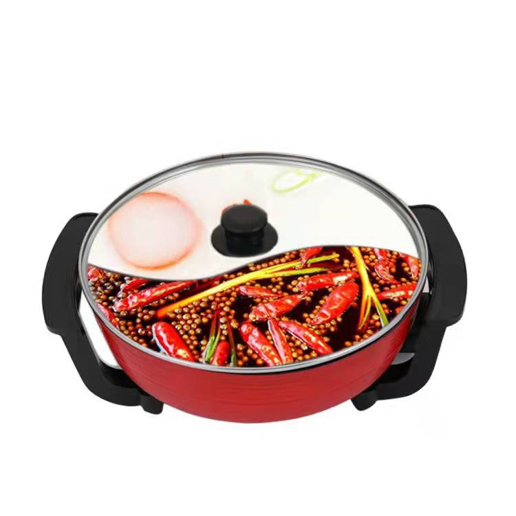Olla Eléctrica de 6L para Hot Pot, Tipo Pato Mandarín con Doble Compartimento, Antiadherente - Olla de Cocina para Hogar al por Mayor