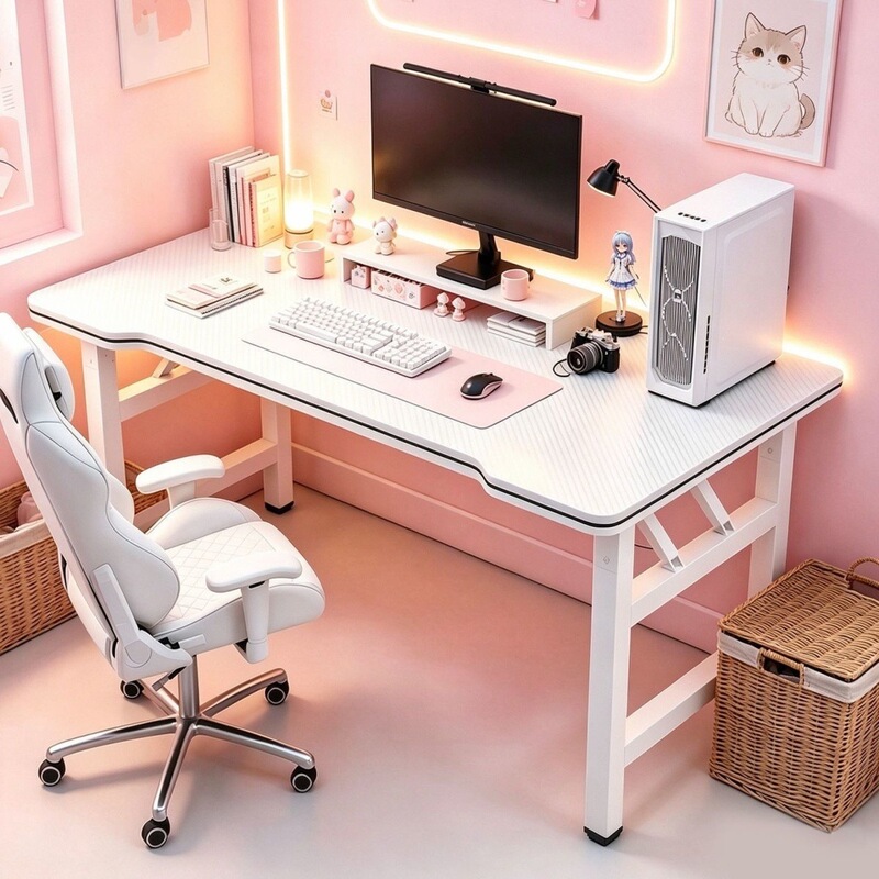 Desktop Student Desk, Home Bedroom Study Table, Internet Cafe Carbon Fiber Gaming Table, Installation-Free Workbench, Folding Table