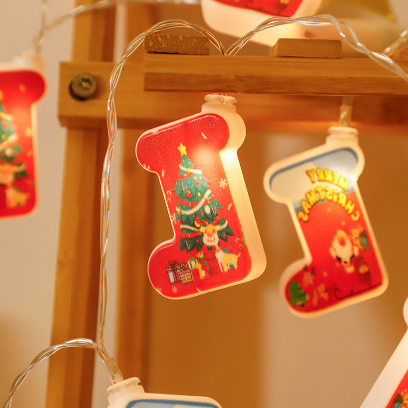 Decoración navideña, luces de colores, luces intermitentes, luces de cadena, alces huecos, luces colgantes, decoración de la habitación de la niña, atmósfera del maletero