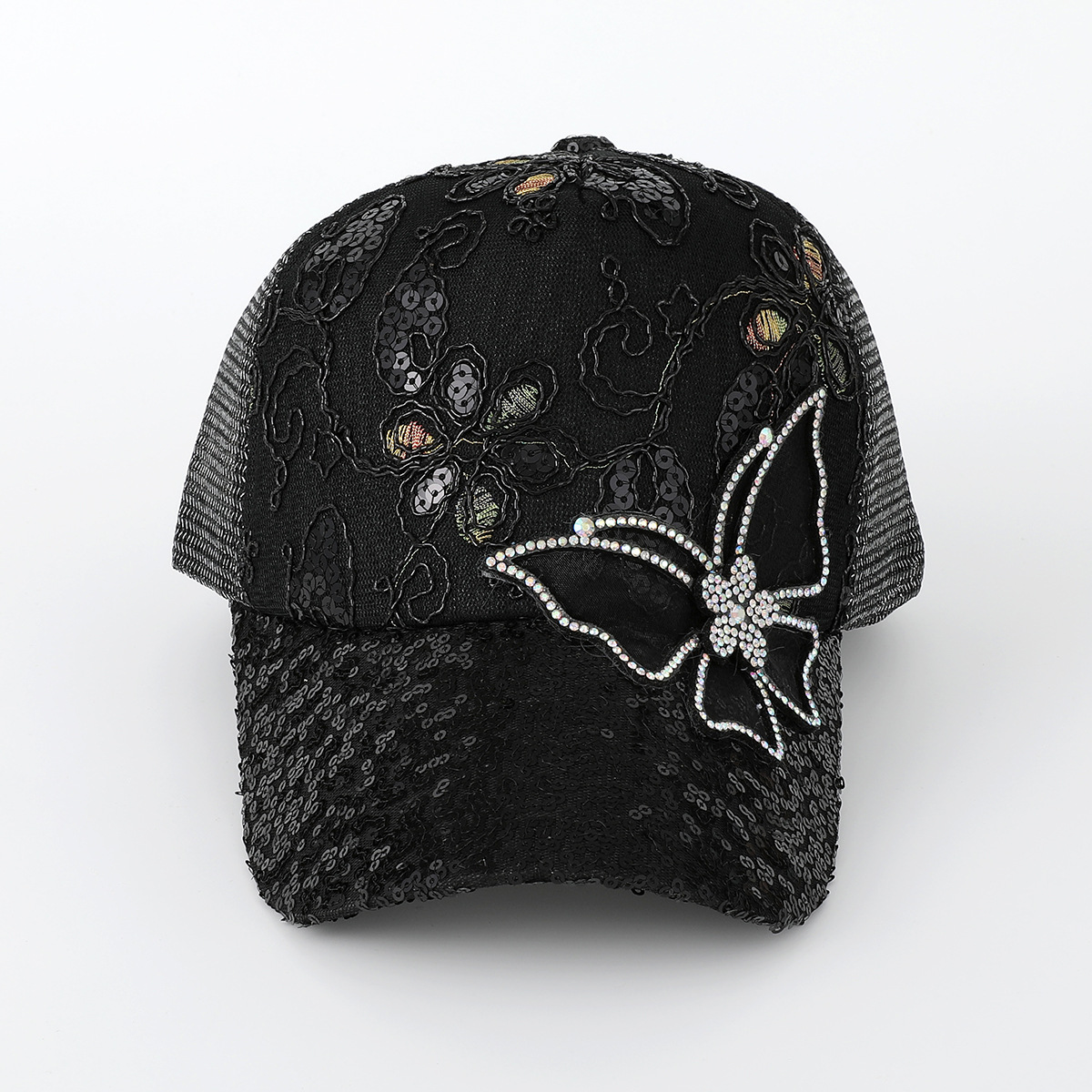 Women's Elegant Basic Butterfly Rhinestone Curved Eaves Baseball Cap display picture 1