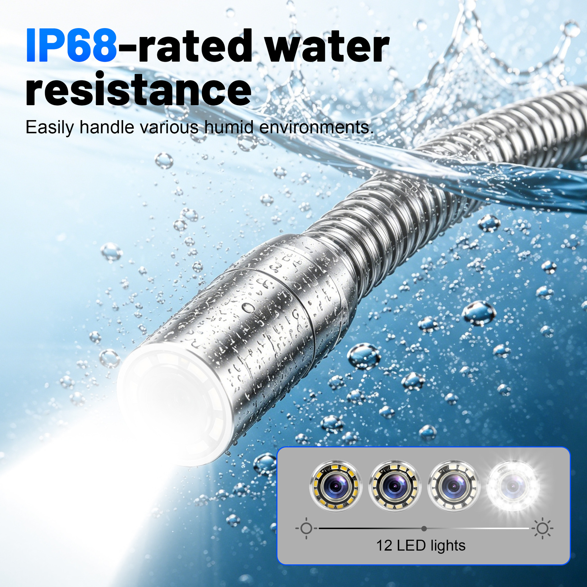 Bestseller im grenzüberschreitenden Außenhandel 7-Zoll-Aufnahme Kemei Industrie-Rohrendoskop-Kamera Video-Inspektionsgerät wasserdichter Sondenkopf