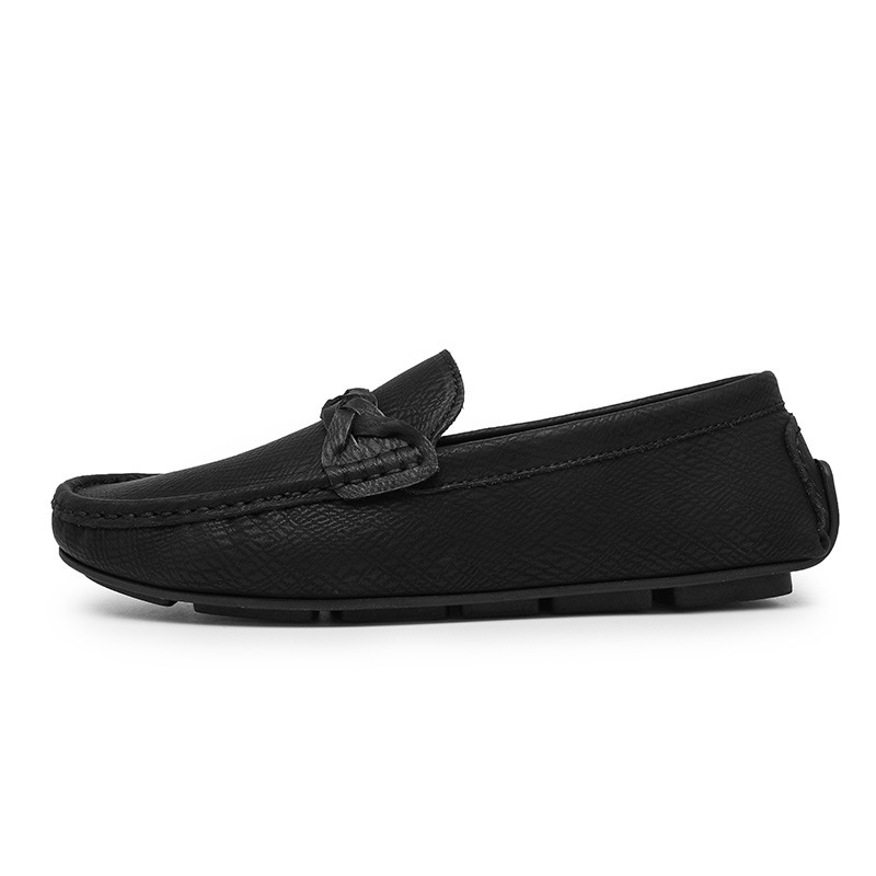 2025 verano nuevo estilo Doudou zapatos hombres versión coreana de un pie perezoso simple transpirable zapatos de cuero casuales para hombres fondo suave para hombres