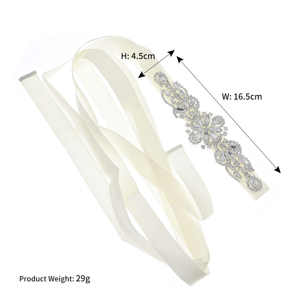 European And American Rhinestone Applique Wedding Girdle Bridal Belt Women's Hand-stitched Rhinestone Bridal Accessories Waist Chain