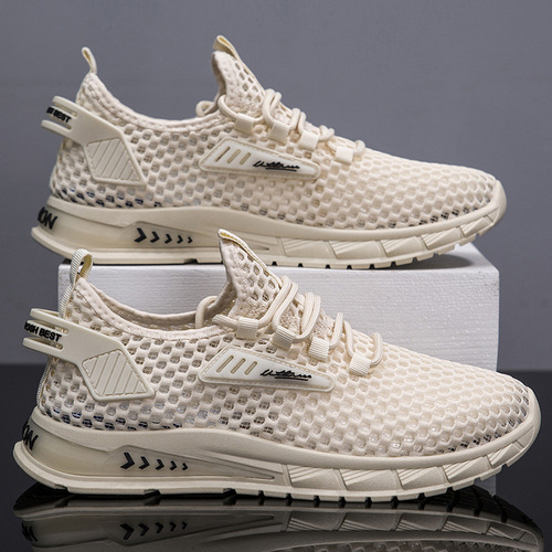 Men's shoes, summer breathable sports shoes, hollow mesh shoes, fashionable casual shoes, male teenagers running trendy shoes