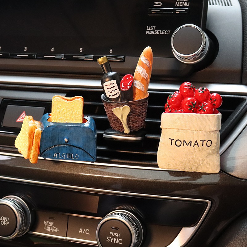 Clip de perfume de salida de aire de coche creativo 3d comida salida de aire tridimensional máquina de pan perfume decoración de coche