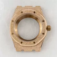 Нержавеющая сталь Часы в корпусе аксессуар 42mm Крем Золотая оболочка Королевский дуб адаптация с механизмом NH35 NH36