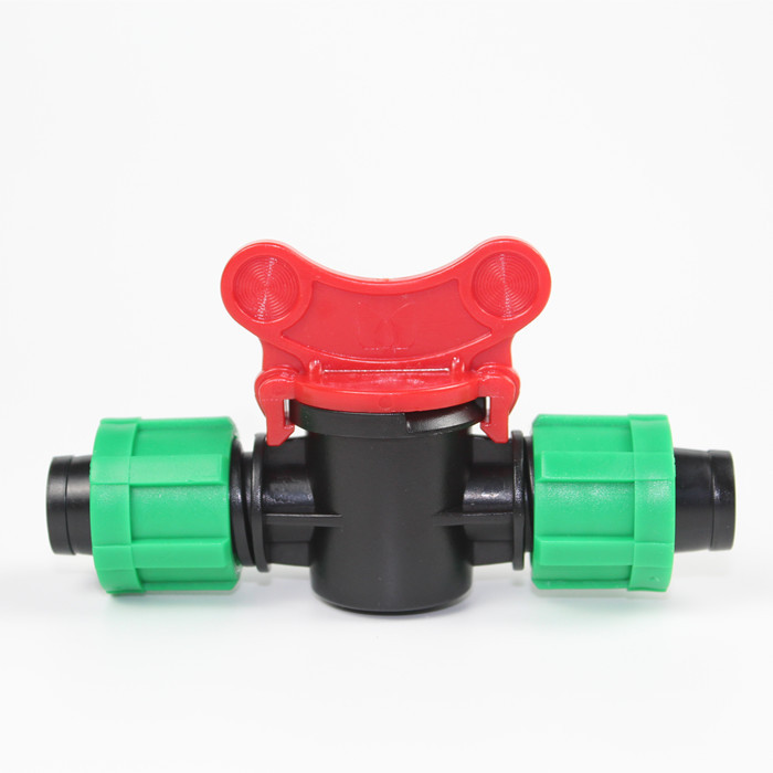 16mm tipo parche de riego por goteo con conexión de goteo de pulsación de bloqueo de codo directo válvula accesorios de riego por goteo de fresa huerto