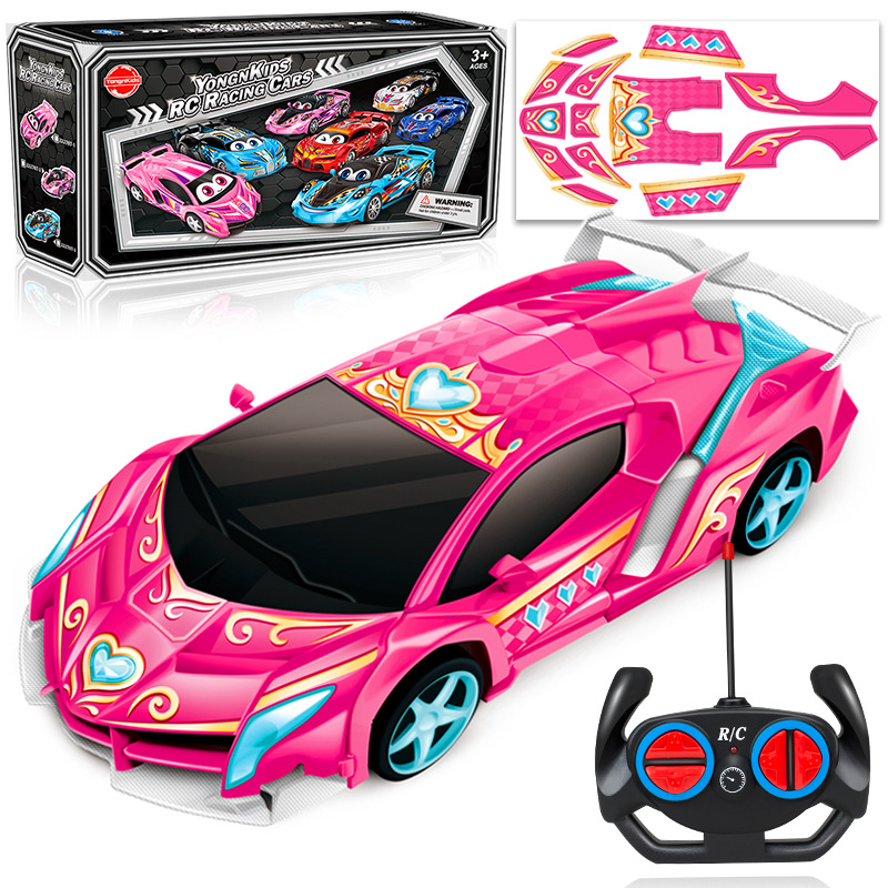 Transfronterizo Deformación de un botón Coche de control remoto para niños Modelo de carreras para niños Coche de control remoto Mini coche deportivo Coche de juguete para niños