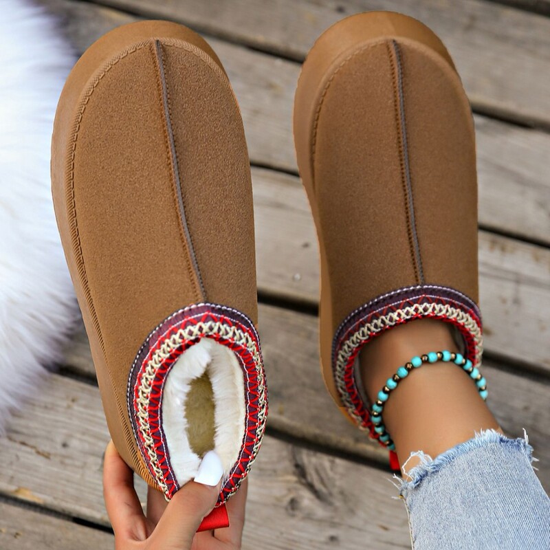 Foreign Trade plus size Amazon Sunflower Sole Snow Boots Women's Baotou Half Mop Thick Bottom Warm Cotton Shoes in stock