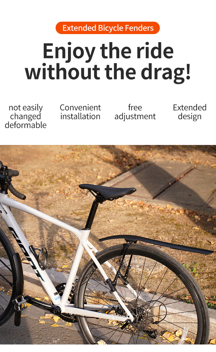 Bicycle fender, road bike front and rear adjustable quick release