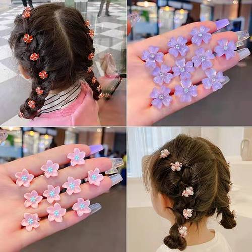 Children's hairpin pearl flower Korean version princess mini bean clip colorful hair braid new girl hairpin