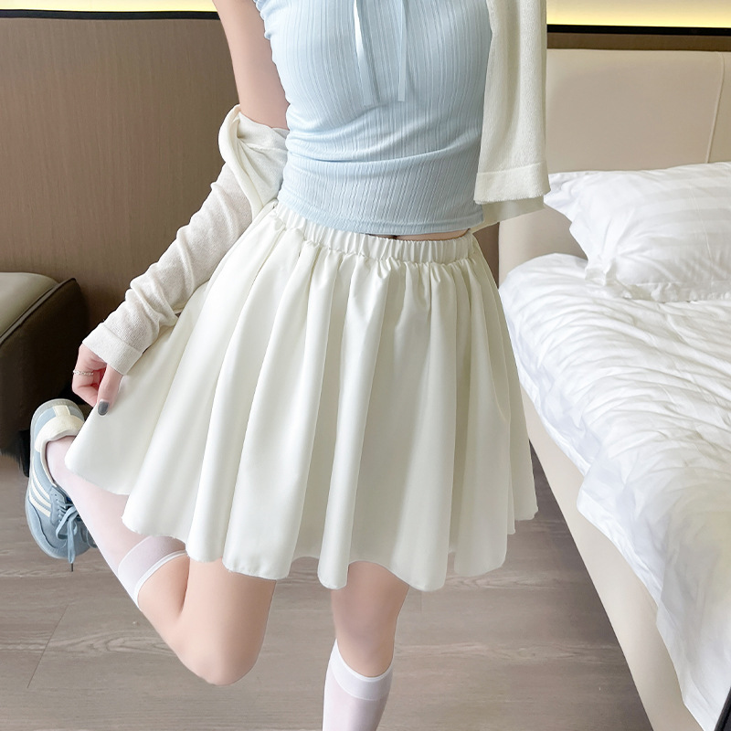 Ballet Style Tutu Skirt Women's Summer High Waist Slim Look Casual A- Line Short Skirt Skirt Solid Color Sun Skirt Cake Skirt