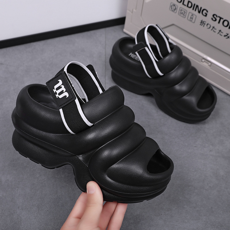 Factory women's slippers women's high heel women's personalized platform cross-border dual-use sandals girls Street wholesale in stock