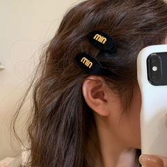 Korean metal letter side clip bangs clip hair accessory headband hair clip duckbill clip for women autumn winter velvet