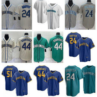 Cross-Border Wholesale Baseball League Mariners Uniforms # 24 Gruffey Embroidery Craft Baseball Uniform Wholesale