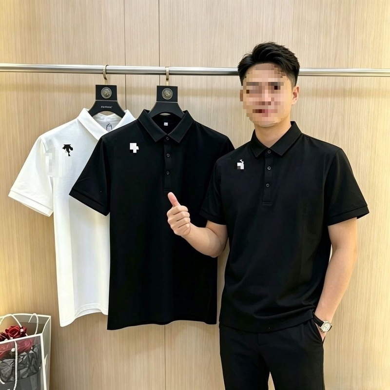Available in Version D Sant Business POLO Shirt for Men, Quick-Dry Short Sleeve, Summer Silicone, Wholesale, Black Version, In Stock Available in Version D Sant Business POLO Shirt for Men, Quick-Dry Short Sleeve, Summer Silicone, Wholesale, Black Version, In Stock