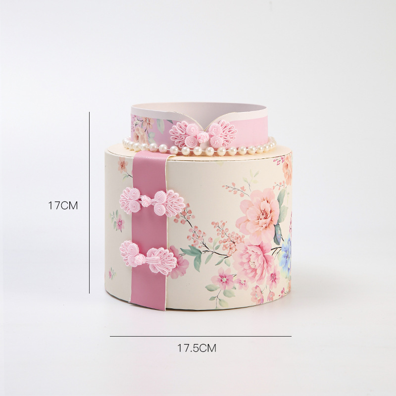 Cubo clásico de tres abrazos cubo redondo embalaje cubo arreglo de flores cubo floral DIY espejo de plata caja de flores