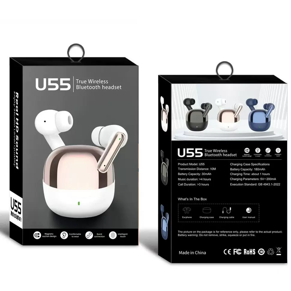 爆款跨境U55真无线运动蓝牙手机耳机 外贸电商TWS中性工厂直销