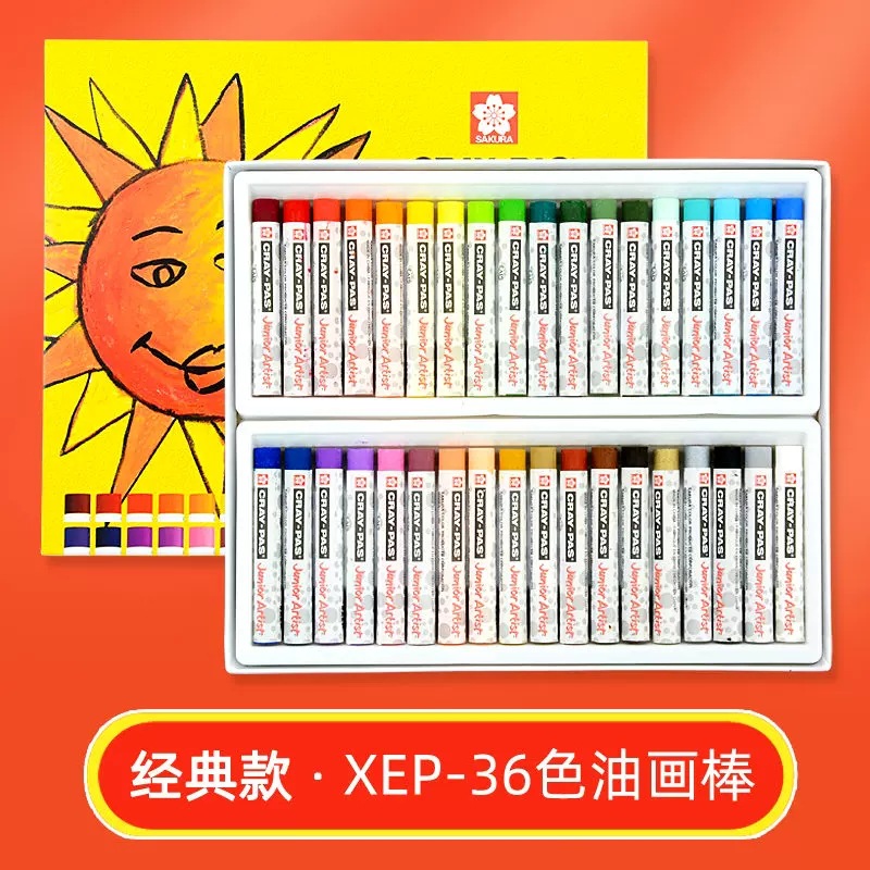 Japonés Sakura flor de cerezo marca pintura al óleo palo 24-color crayones para niños seguro mano no sucia mano pegajosa jardín de infantes bebé pequeño