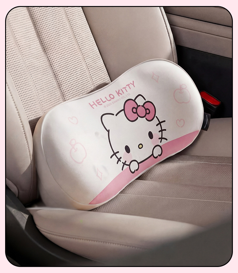 Sanrio car seat gap breathable cushion My Melody headrest for driving, Tesla neck and waist support