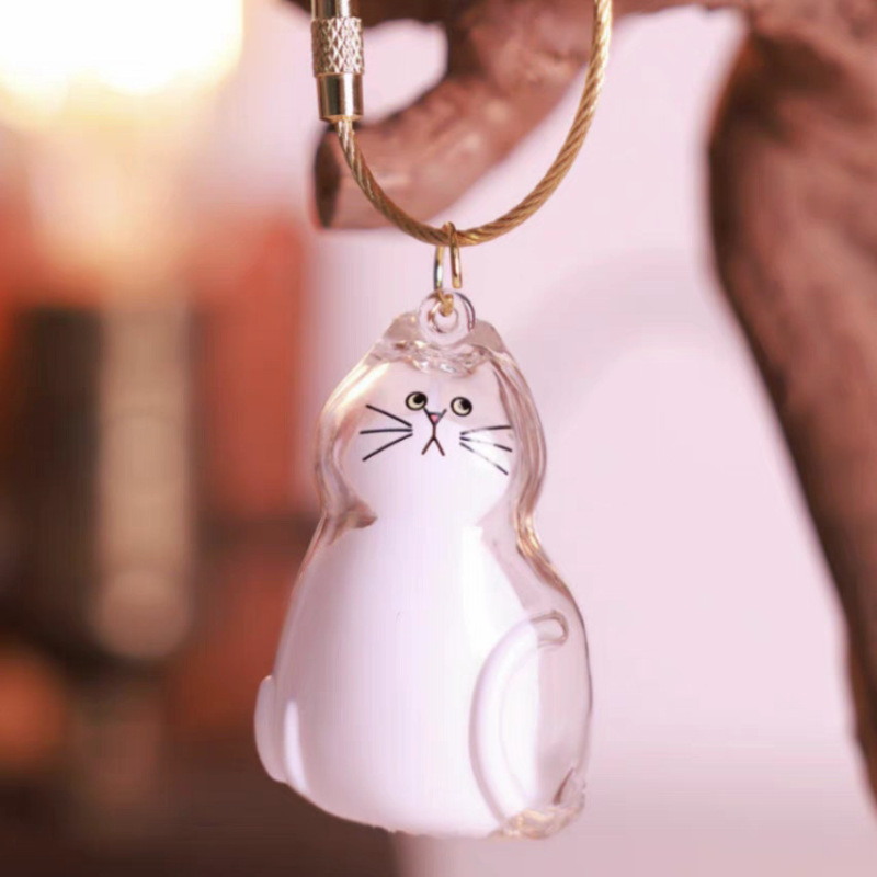 透明猫毛収納ボックスチャームガシャポン猫毛収納カプセルガシャポンバッグキーホルダーペンダントコレクション|undefined