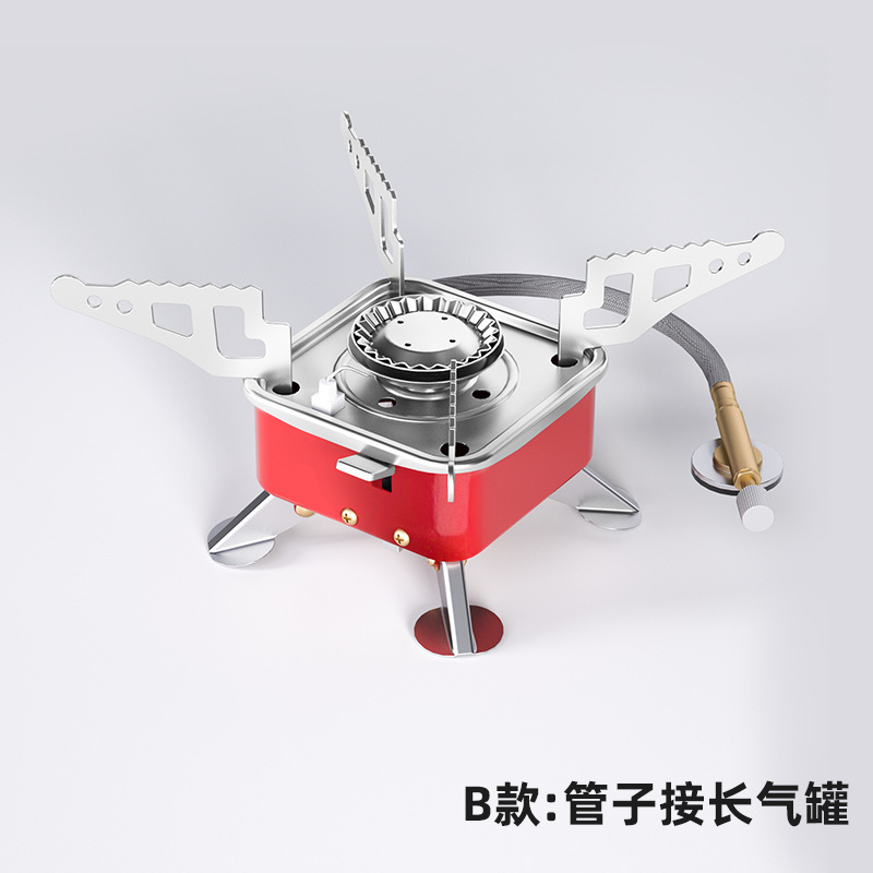 Estufa cuadrada pequeña para acampar al aire libre, cocinar, hervir agua, estufa de cassette plegable, estufa cuadrada pequeña, esencial para acampar.