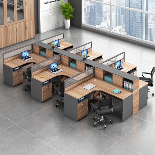 现代简约职员办公桌椅组合工作位2468人屏风隔断卡座办公室桌子