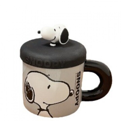 Snoopy ceramic cup silicone cover mug breakfast cup couple cup good-looking gift water cup cute milk cup