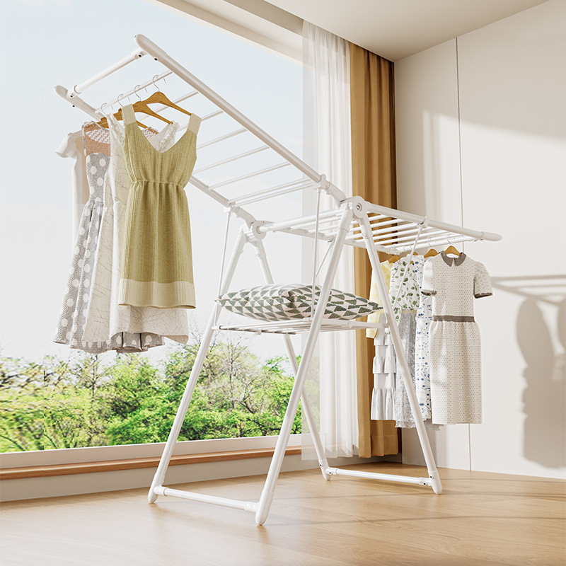 Outdoor Clothes Drying Rack, Foldable Indoor Balcony Quilt Drying Tool, Bedroom Clothes Drying Rack, Household Clothes Drying Rod