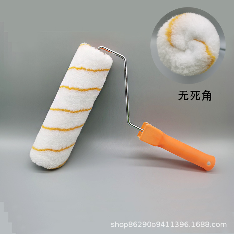 Cepillo de rodillo cepillo de rodillo recubrimiento de pintura 9 pulgadas sin ángulo muerto amarillo azul verde sin ángulo muerto cepillo de rodillo cepillo de rodillo de lana media