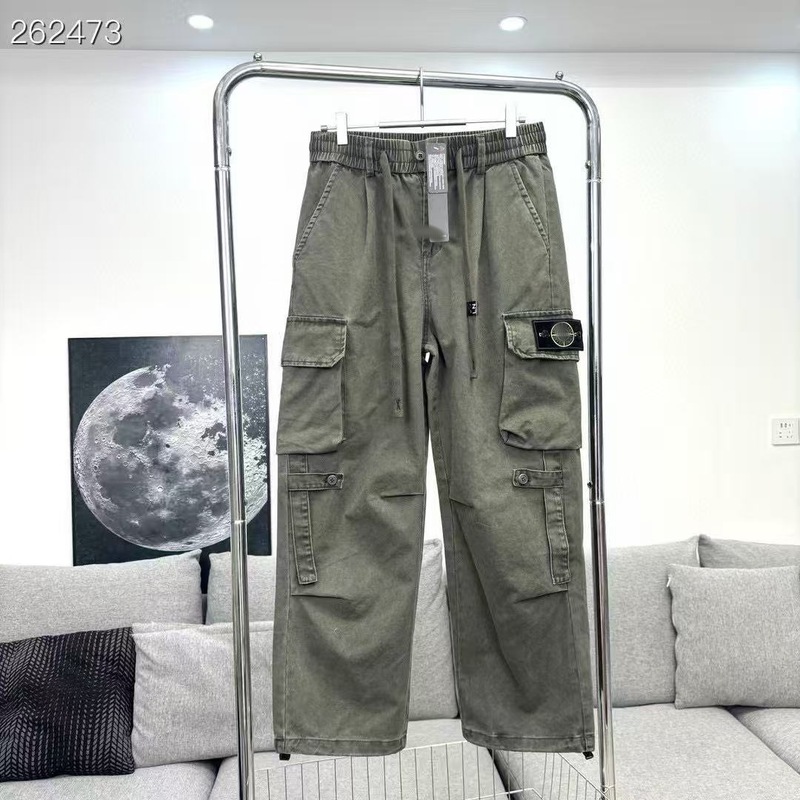 跨境Stone Island袋徽章石头户外美式工装牛仔裤子 多口袋设计岛|undefined
