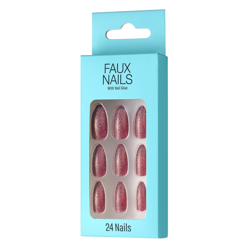 Golden Glitter Adult Fake Nails with Jelly Glue Glue Printing Nails ABS Plastic Fake Nails Factory