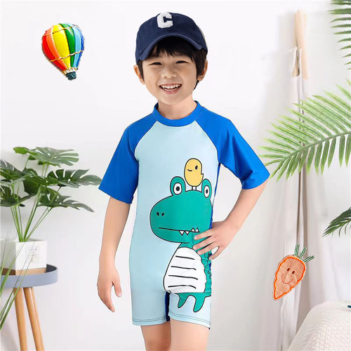 Summer Kids Swimwear for Boys Toddlers Little Boys One-piece Cute Baby Sun Protection Swimwear Swim Trunks Set from Korea