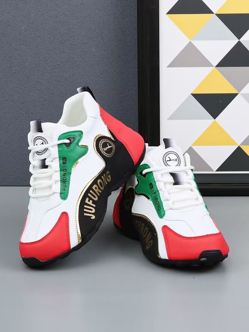 Chaussures pour hommes, baskets blanches unisexes épaisses, chaussures de sport tendance pour le printemps, style populaire sur TikTok, chaussures de papa pour couples_voghion.com