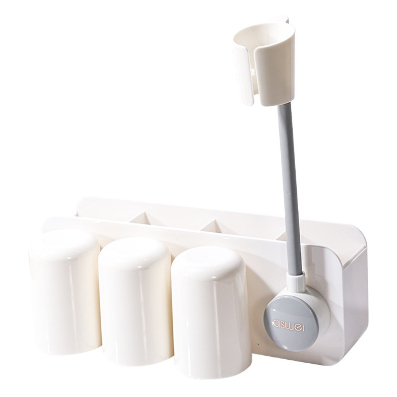 Rack de secador de pelo sin agujeros perforación percha de secador de pelo eléctrico para baño colgante tipo soporte de tubo de aire de pared para almacenar artefactos mágicos