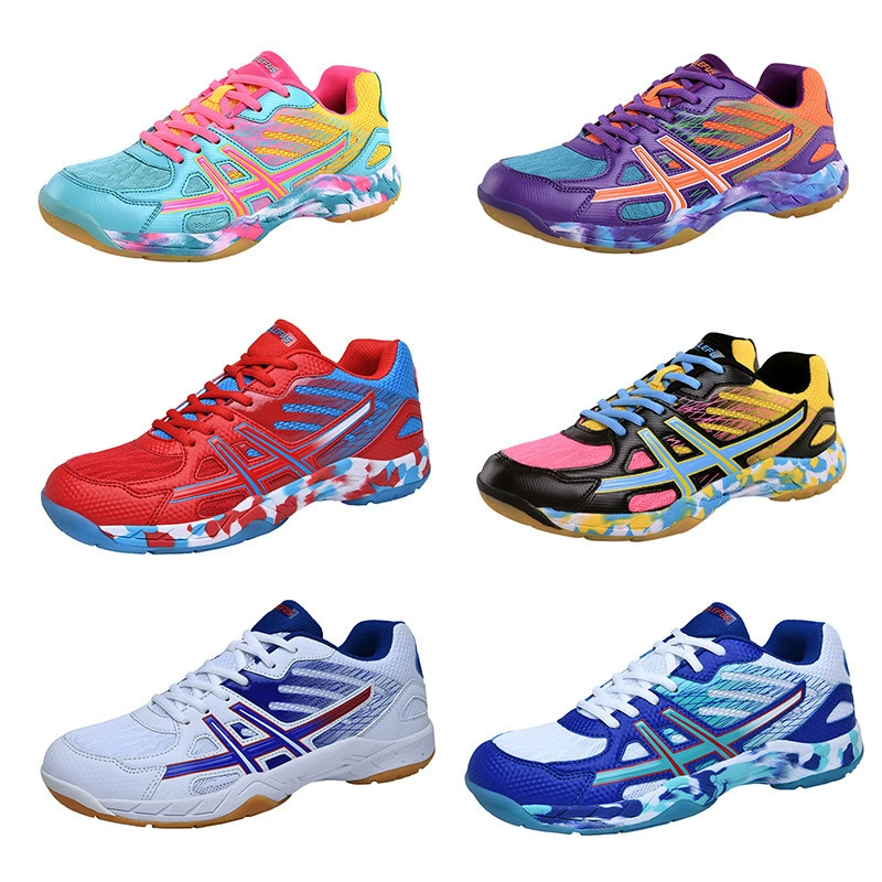 Новые яркие цветовые кроссовки для бадминтона power pad feathers shoes grinding training shoes Student sports shoes one piece
