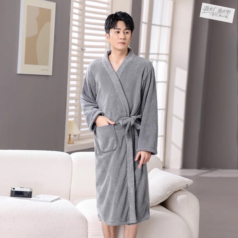 Adult couple's bathrobe, women's absorbent quick-dry bath towel, men's long-sleeved bathrobe Adult couple's bathrobe, women's absorbent quick-dry bath towel, men's long-sleeved bathrobe