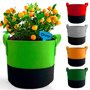Sijing Double Color Rolled Edge Planting Bag Cross-Border Beauty Planting Bag Tree Planting Bag Flower Seedling Non-Woven Felt Plant Bag