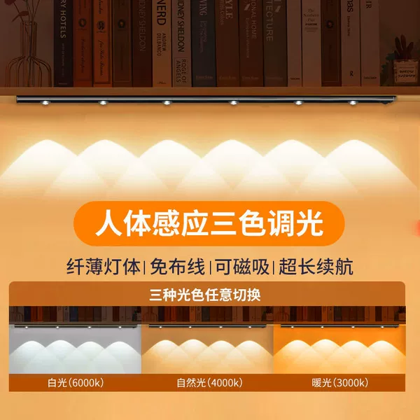 ♤♤◈◈♥♥Graphite black-100CM-night sensor + all-day sensor + always on + three-color switching + brightness adjustment ♤♤◈◈♥♥