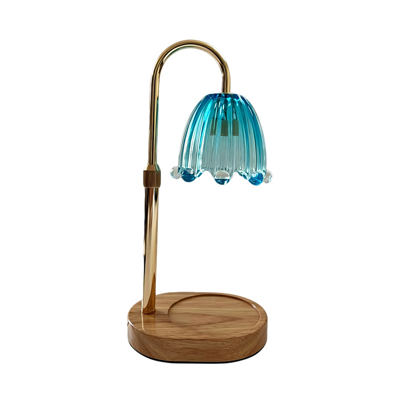 Lámpara de cera de vidrio azul de mar profundo lujoso lámpara de lámpara de vidrio de lujo lámpara de vela de fusión dormitorio cabeza de cama lámpara de escritorio perfumada regalos image 5