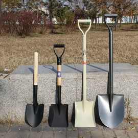 锰钢铲子铁锹工兵铲农用全钢加厚尖头方头钢锹户外挖土挖硬土