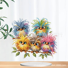 DIY钻石画  亚克力摆件  5d 双面   炸毛鸟 跨境热卖