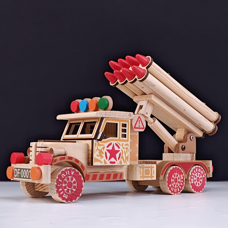 木製ロケットミサイルモデル子供知育玩具玩具車観光地区工芸品玩具家庭装飾品|undefined