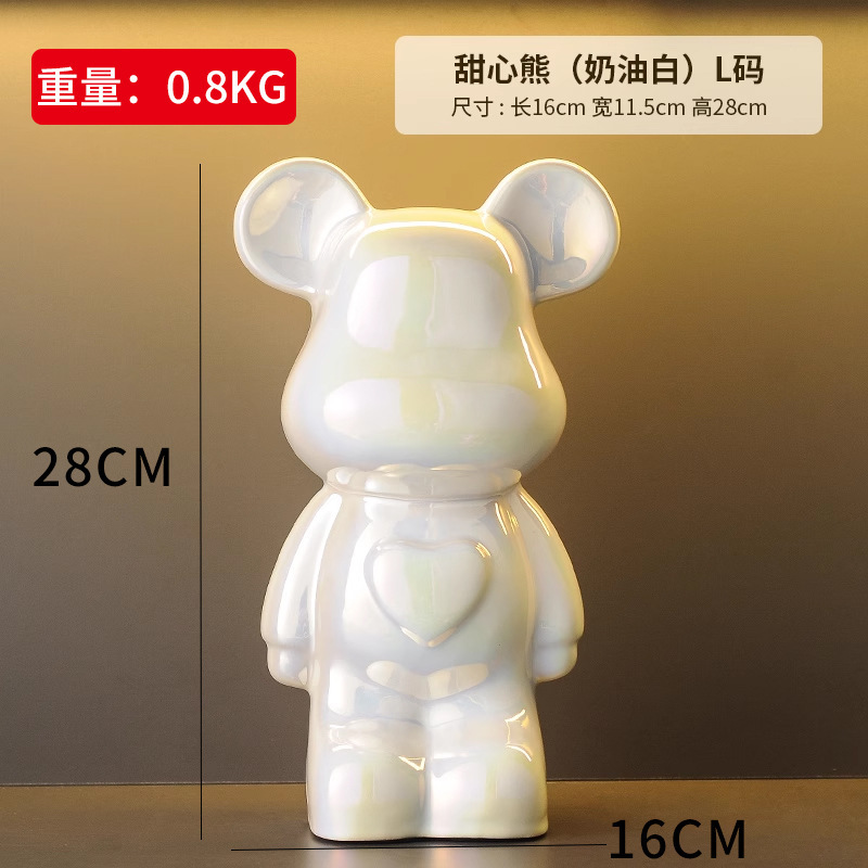 卸売セラミック暴力的なクマの装飾品、貯金箱、リビングルームの軽奢で高級な新築祝いの装飾、ワインキャビネットの装飾品|undefined
