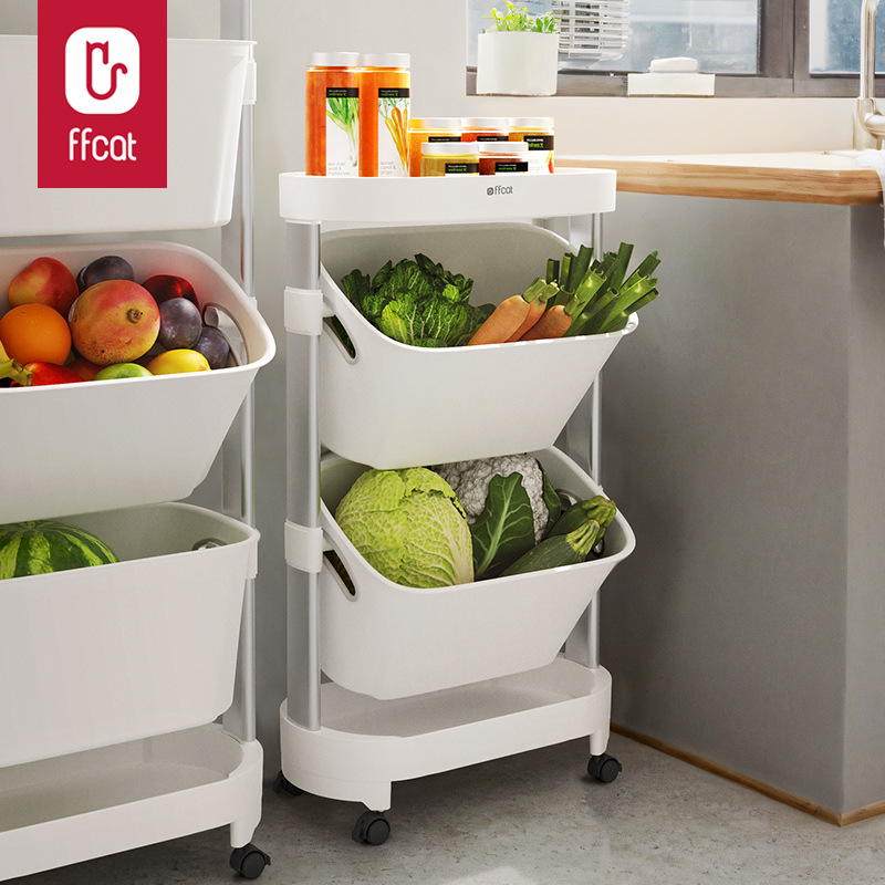 58630 Double-layer trolley storage basket