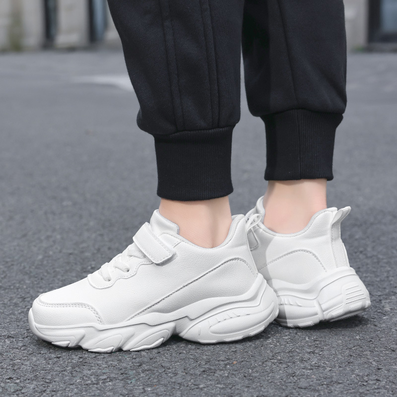 Tenis Blancos Casuales para Niños de Microfibra Impermeables y Ligeros