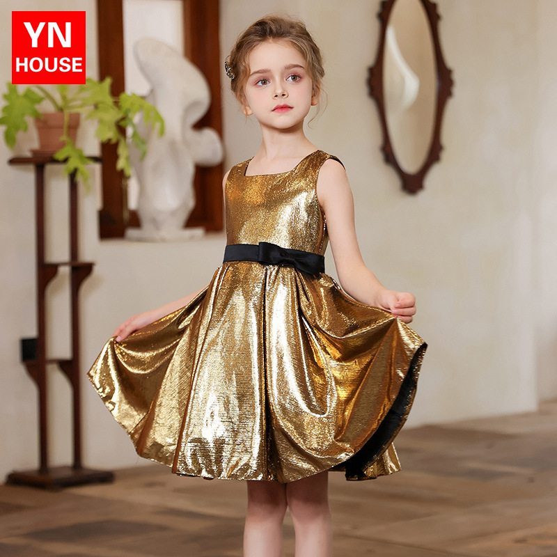 Vestido de niña nuevo vestido de piano de alta gama para niños vestido de princesa de niña vestido de pasarela falda de ropa para niños