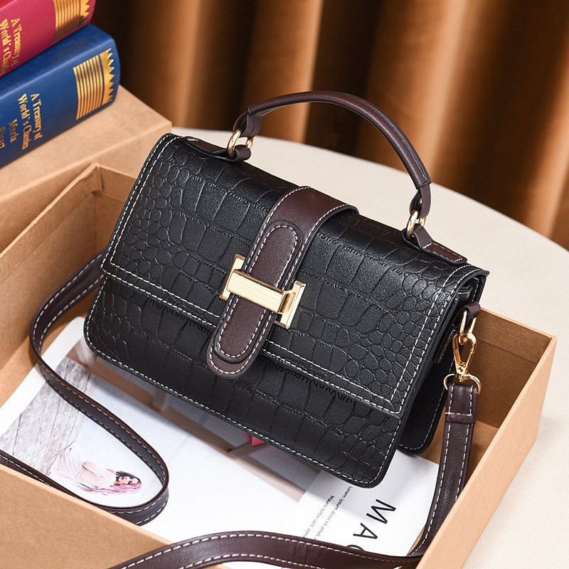 [Hot Selling] 2023 Women's Bag New Small Square Bag Korean Fashion Contrast Color Trendy Shoulder Crossbody Handbag