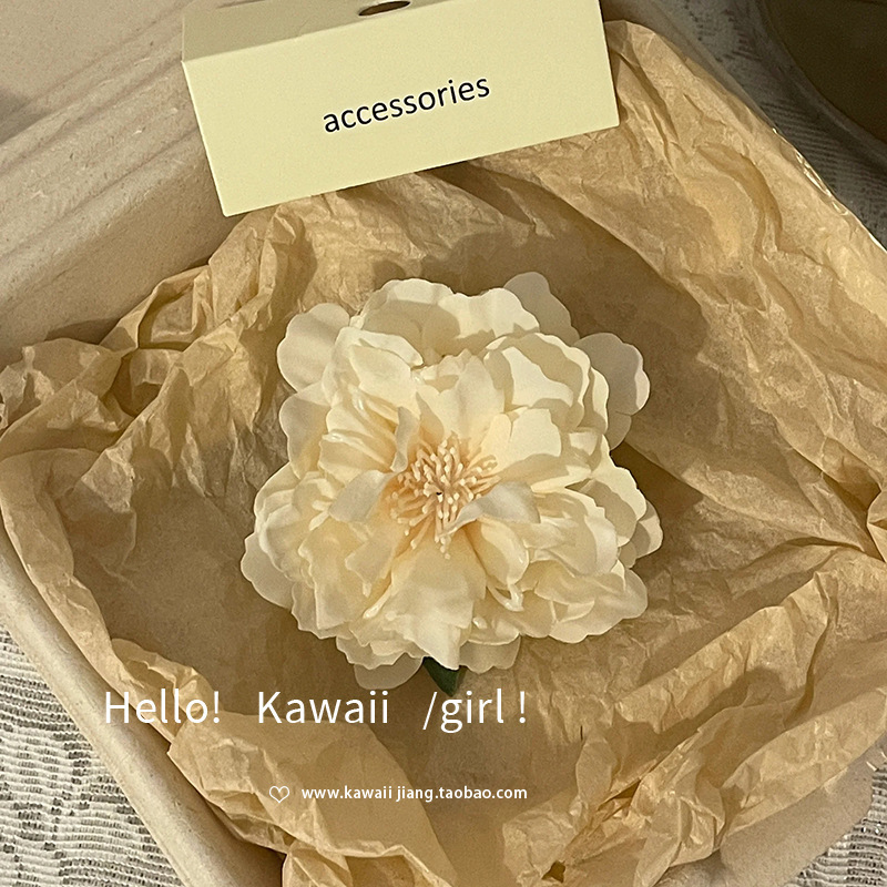 梦幻蓝山茶花发夹仿真花朵侧边夹甜美清新纯欲风海边度假饰品|undefined