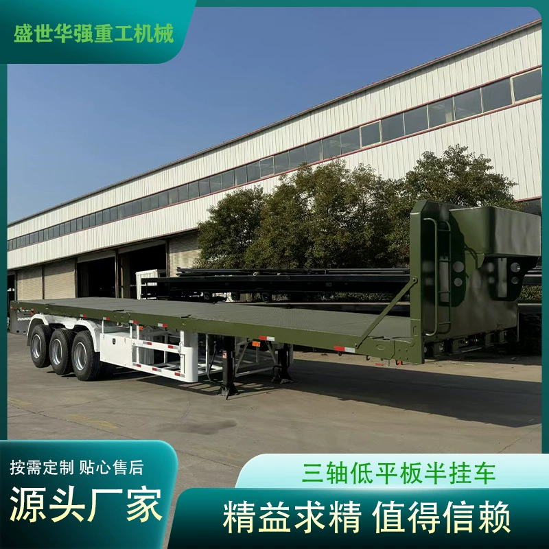 Полуприцеп-платформа 13m Легкий транспортер для экскаваторов Транспортный контейнер Полуприцеп Инженерный транспортер